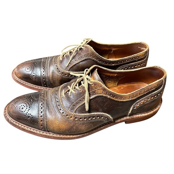 Allen Edmonds Strandmok Men's Oxford Dress Shoes Brown Wingtip Brogue 10D